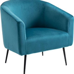 Loungestol - Nordlys Furniture Kiruna, blå fløjl, H76ÃB75ÃD65 cm